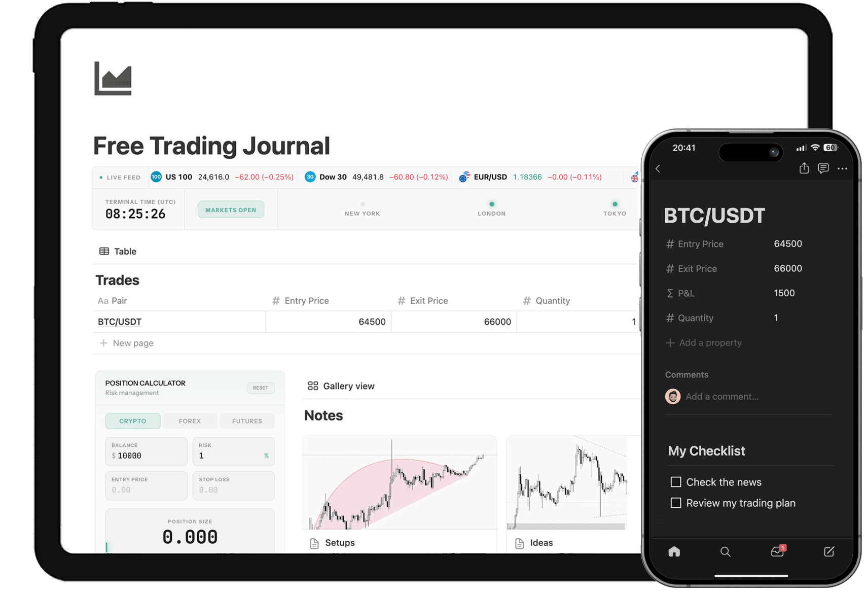 Free Trading Journal for Notion