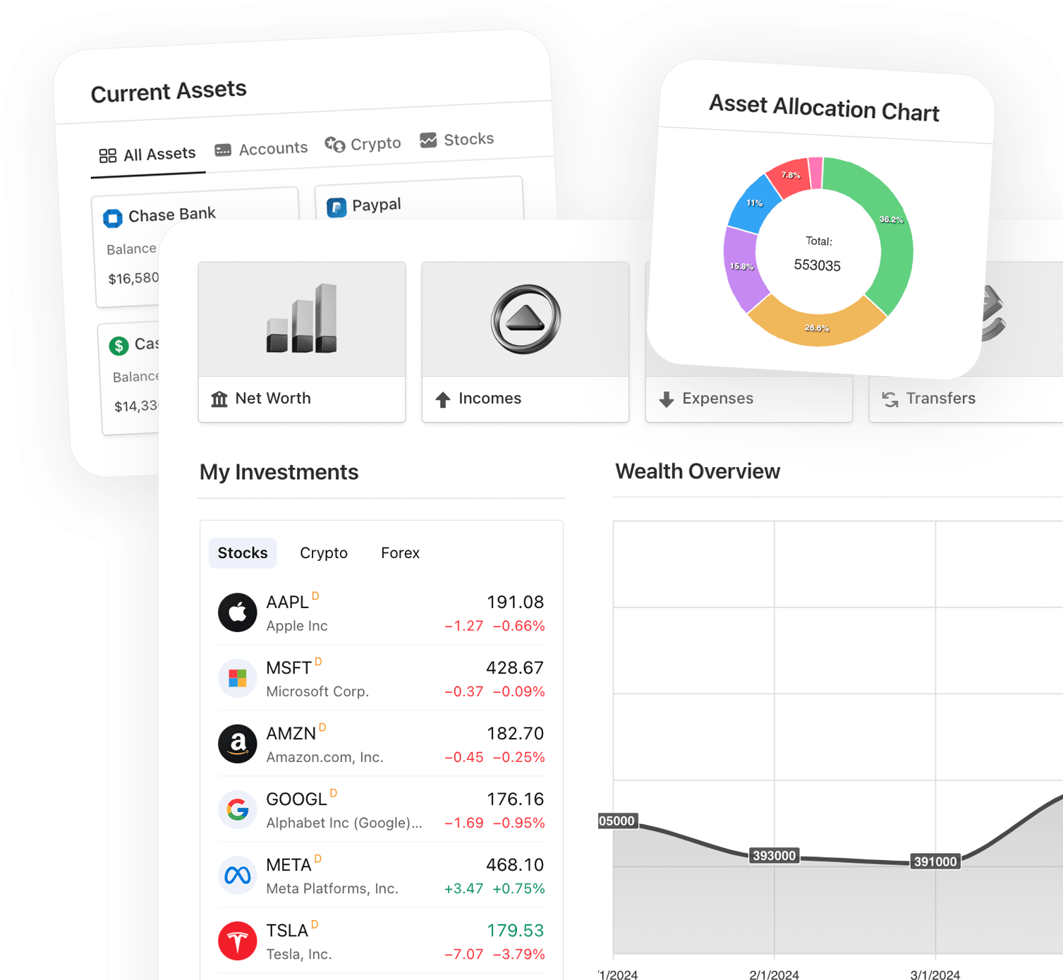 Wealth Tracker — Dashboard Preview